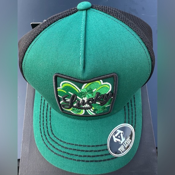 Other - Green and Black Lucky Clover Cap